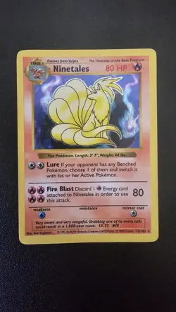 NINETALES - 12/102 - Base Set SHADOWLESS - Holo - Pokemon Card - MP/HP - Image 1