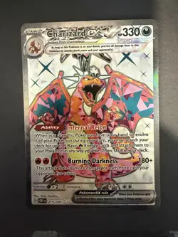 Pokemon TCG Charizard EX SV03 Obsidian Flames 215/197 Full Art Secret Rare - Image 1