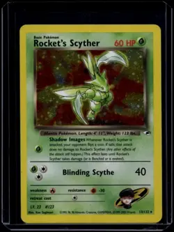 Pokemon TCG Rocket's Scyther 13/132 Gym Heroes Holo Rare LP - Image 1