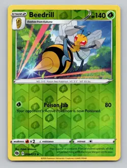 Reverse Holo Beedrill 004/073 Uncommon Champion's Path Pokemon - Image 1
