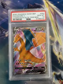 CHARIZARD V HOLO POKEMON SWSH CHAMPIONS PATH ETB PROMO PSA 10 GEM MT - Image 2