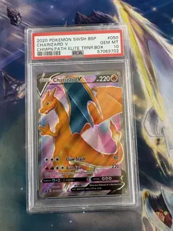 CHARIZARD V HOLO POKEMON SWSH CHAMPIONS PATH ETB PROMO PSA 10 GEM MT - Image 3