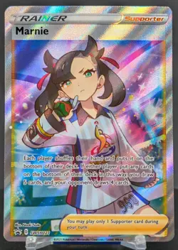 Pokemon Marnie #SWSH121 Sword & Shield Black Star Promo Full Art - Image 1