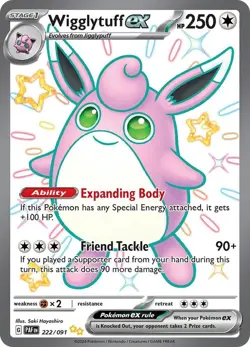 Wigglytuff ex 222/091 Shiny Ultra Rare Holo NM Pokemon SV: Paldean Fates - Image 1