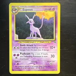 Pokemon TCG Espeon 20/75 Neo Discovery English Rare Regular Stage 1 70 HP - Image 1