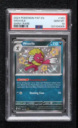 Shiny Rare - Weavile Pokemon Scarlet & Violet Paldean Fates PAF PSA 10 GEM MT - Image 1