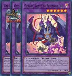 Yugioh! 3x Garura Wings of Resonant Life RA02-EN024 Ultra Rare 1st Ed NM - Image 1