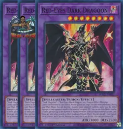 Yugioh! 3x Red-Eyes Dark Dragoon RA02-EN021 Super Rare 1st Ed NM - Image 1