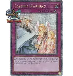 Yugioh! 1x Solemn Warning RA02-EN078 Quarter Century Secret Rare 1st Ed NM - Image 1
