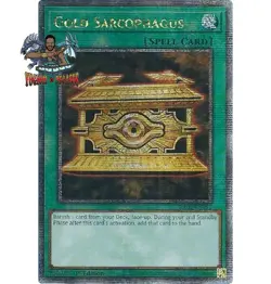 Yugioh! 1x Gold Sarcophagus RA02-EN052 Quarter Century Secret Rare 1st Ed NM - Image 1