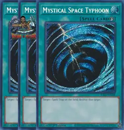 Yugioh! 3x Mystical Space Typhoon RA02-EN048 Secret Rare 1st Ed NM - Image 1