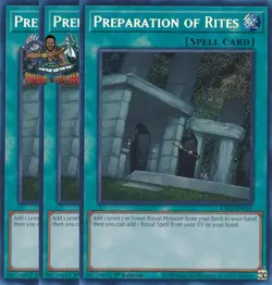Yugioh! 3x Preparation of Rites RA02-EN056 Secret Rare 1st Ed NM - Image 1
