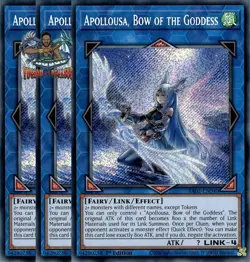Yugioh! 3x Apollousa Bow of the Goddess Alt Art RA02-EN040 Secret Rare 1st Ed NM - Image 1