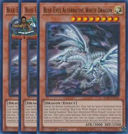 Yugioh! 3x Blue-Eyes Alternative White Dragon RA02-EN010 Ultra Rare 1st Ed NM - Image 1