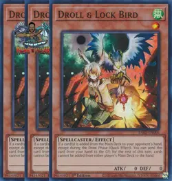 Yugioh! 3x Droll & Lock Bird RA02-EN006 Ultra Rare 1st Ed NM - Image 1