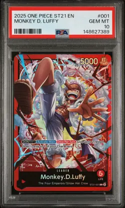 2025 ONE PIECE STARTER DECK ST21-EX GEAR 5 #001 MONKEY D. LUFFY PSA 10 - Image 1