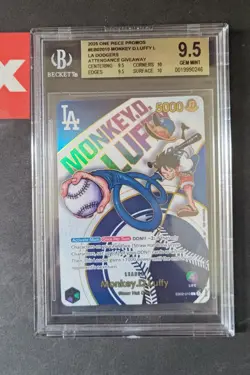 2025 One Piece LA Dodgers Monkey.D.Luffy Promo Leader EB02-010 BGS 9.5 - Image 1