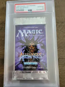 MTG Magic the Gathering Alliances Factory Sealed Booster Pack PSA Graded 10 - Image 1