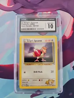 2000 Pokemon Lt. Surge's Spearow 52/132 CGC 10 Gem Mint - Image 1