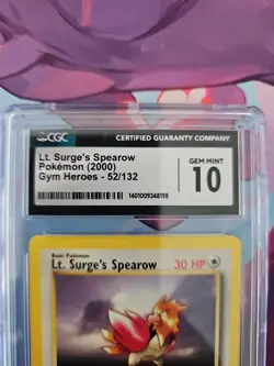 2000 Pokemon Lt. Surge's Spearow 52/132 CGC 10 Gem Mint - Image 2
