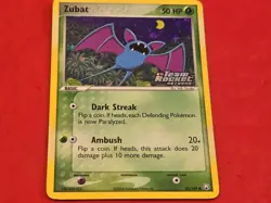 Pokemon Card Zubat 82/109 Stamped Holo Common Team Rocket Returns LP - Image 1