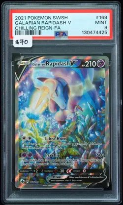2021 Galarian Rapidash V #168 Chilling Reign PSA 9 Pokemon Card - Image 1