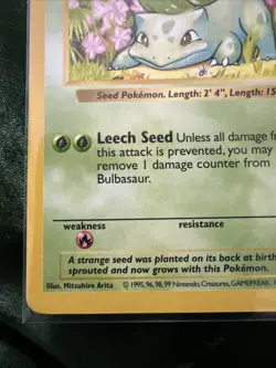 Pokemon TCG Bulbasaur Shadowless Base Set Common Card - Image 5