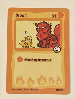 Growli (Growlithe) 58/151 - Pokidoki First Edition Fan Art - Pokemon - Image 1