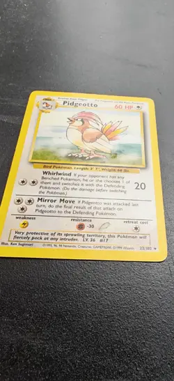 Pokemon TCG Pidgeotto Base Set 22/102 Regular Unlimited Rare - MP - Image 2