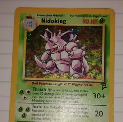Pokemon Nidoking 011/130 Base Set 2 Holo Rare Card 90HP Ken Sugimori - Image 2