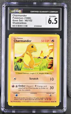 1999 Base Set Pokemon Charmander CGC 6.5 46/102 - Image 1