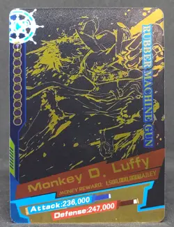 Monkey D Luffy One Piece Rubber Machine Gun Black Holo Foil Card CP Rare - Image 1