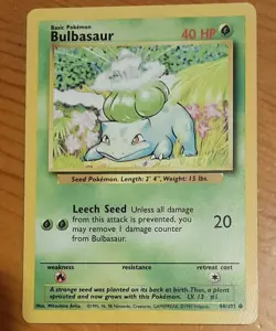 Pokemon Base Set Bulbasaur 44/102 1995 Lightly Played - Image 1