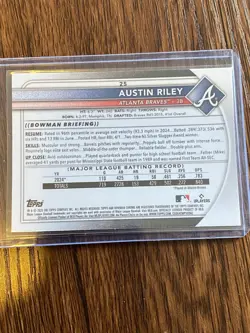 2025 Bowman Mega Box Chrome Burgundy Mojo Refractor /275 Austin Riley - Image 3