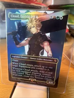 Magic the Gathering Final Fantasy Cloud Ex-SOLDIER Foil Borderless Card #202 - Image 1
