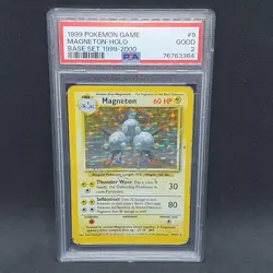 Magneton 9/102 4th Print 1999-2000 Holo Rare PSA 2 Pokemon card WOTC vintage - Image 1