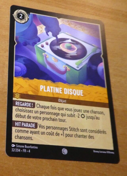 LORCANA TRADING CARD GAME DISNEY CHAPITRE 4 CARTE PLATINE DISQUE 32/204 FR NM - Image 1