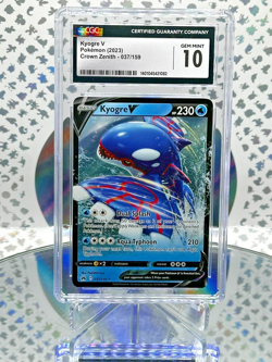 CGC 10 Kyogre V 037/159 Crown Zenith Full Art Double Rare Pokemon Card - Image 1