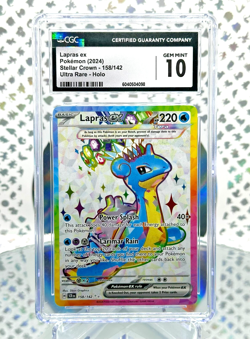CGC 10 Lapras EX 158/142 Stellar Crown Full Art Secret Rare Pokemon Card - Image 1