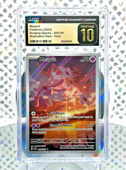 CGC PRISTINE 10 Mesprit 204 Surging Sparks Illustration Rare Pokemon Card - Image 1