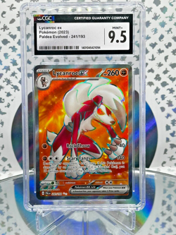 CGC 9.5 Lycanroc EX 241/193 Paldea Evolved Full Art Secret Rare Pokemon Card - Image 1
