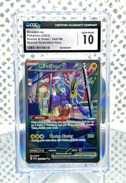 CGC 10 Miraidon EX 244/198 S&V Base Secret Illustration Rare Pokemon Card - Image 1