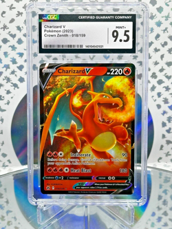 CGC 9.5 Charizard V 018/159 Crown Zenith Full Art Double Rare Pokemon Card - Image 1