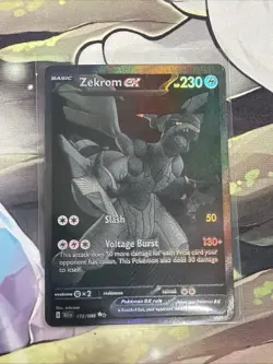 2025 Pokemon BLK EN-Black Bolt Black White Rare Zekron Ex 172/086 - Image 1