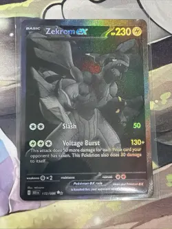 2025 Pokemon BLK EN-Black Bolt Black White Rare Zekron Ex 172/086 - Image 2