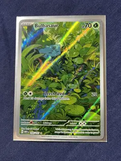 2023 Pokemon Bulbasaur 166/165 Sv: Scarlet & Violet 151 Holo Illustration Rare - Image 2