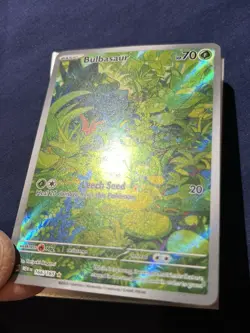 2023 Pokemon Bulbasaur 166/165 Sv: Scarlet & Violet 151 Holo Illustration Rare - Image 3