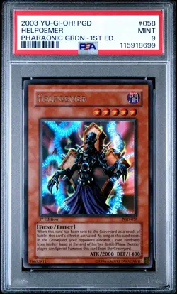 2003 YU-GI-OH! PGD-058 PHARAONIC GUARDIAN | 1ST EDITION HELPOEMER PSA 9 - Image 1