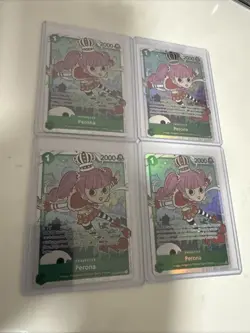 One Piece TCG OP12-034 Super Rare (SR) Perona NM English x 4 Playset - Image 1