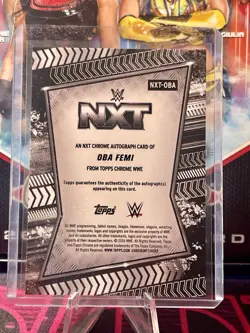 2026 Topps Chrome WWE Oba Femi NXT Chrome Auto On Card - Image 2